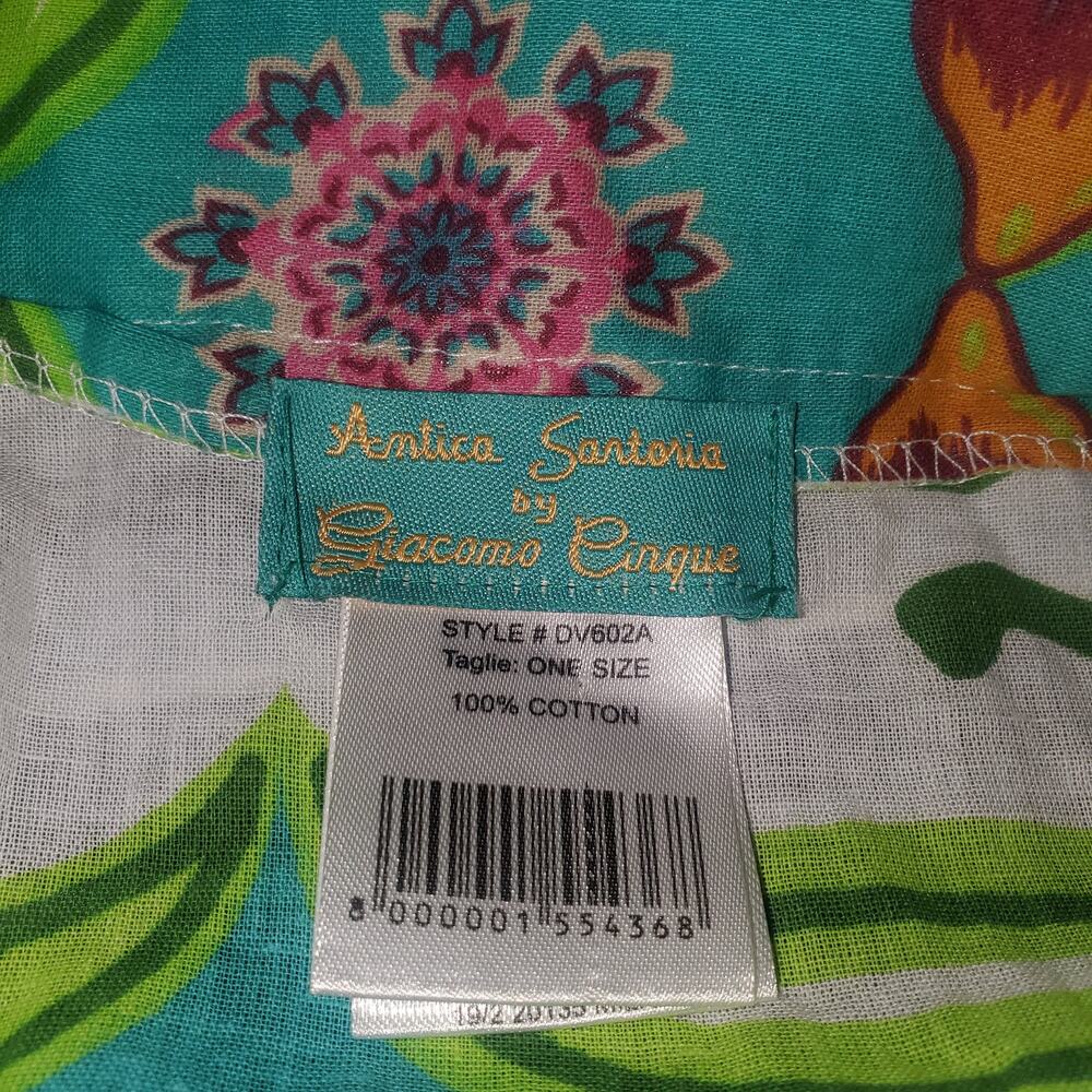 Antica Sartoria Dress 2024 One Size Cotton Boho Positano Aqua Fringe Mini Resort - Picture 8 of 12